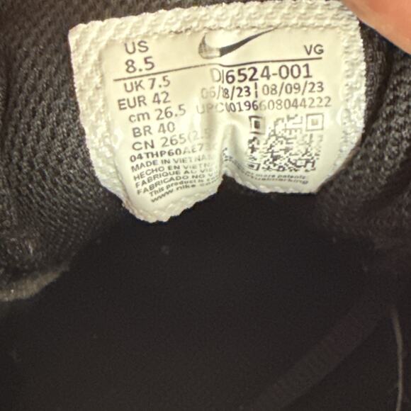 Nike Baseball Cleats Alpha Huarache 4 Keystone Size 8.5 Men's Black White Rubber - Picture 9 of 13